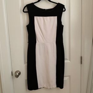 White/black work dress
